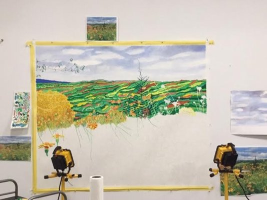 Dancing Rock Preserve Through the Marigolds, in progress