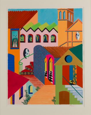 Cityscape with Self Portrait